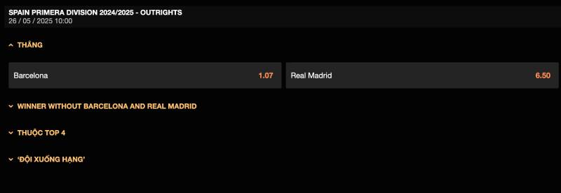 Các loại cược thể thao theo mùa giải