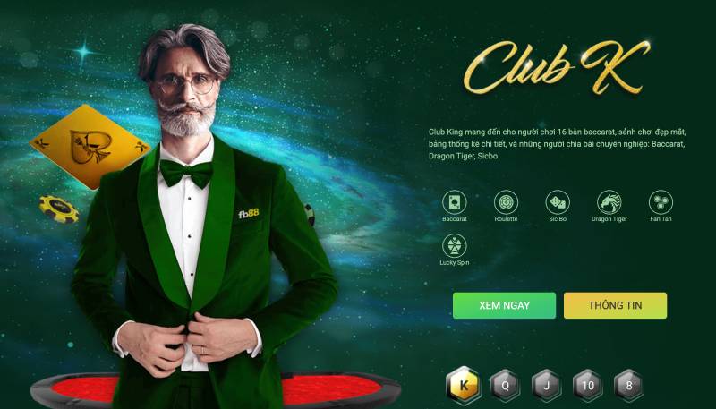 Giao diện sảnh live casino FB88: Gọn, rõ, dễ thao tác