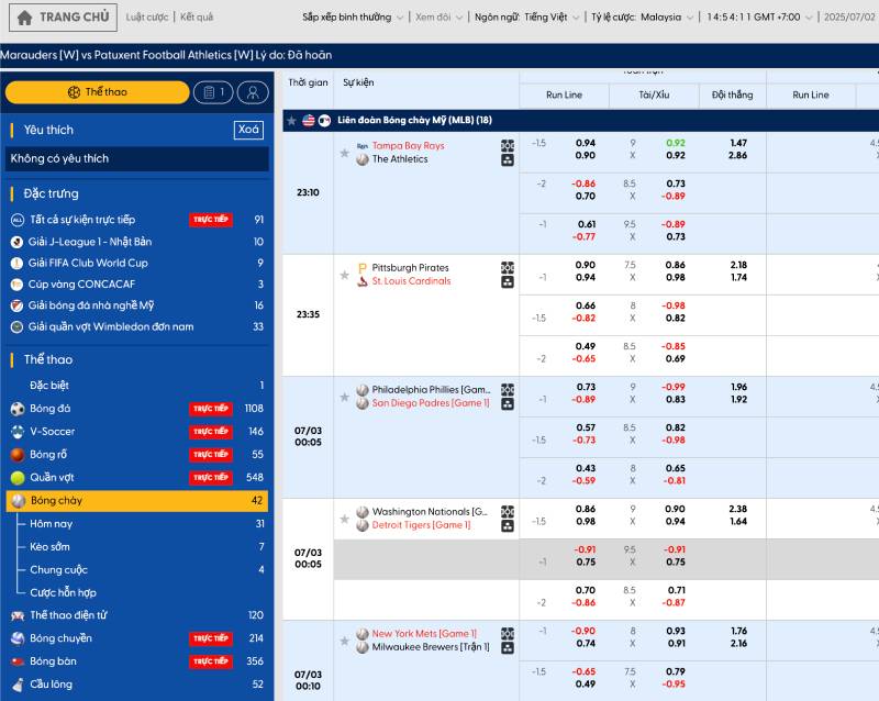 Giao diện và hỗ trợ tại Bk8 khi cược bóng chày MLB