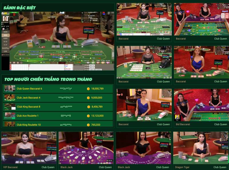 Một trong các trò được yêu thích nhất tại casino trực tuyến FB88