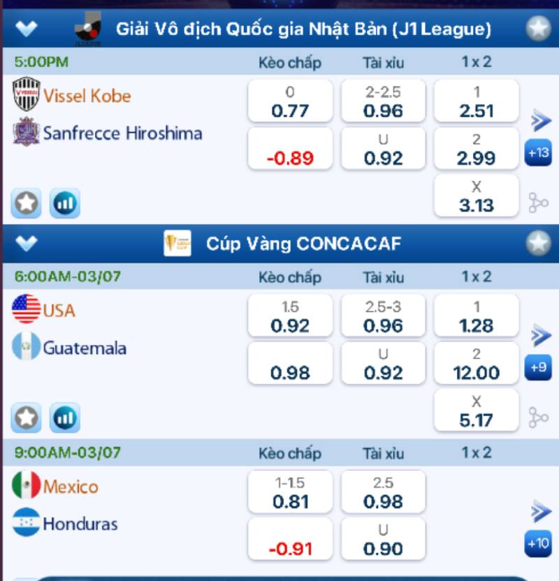 Tỷ lệ kèo rõ ràng, cập nhật sát giờ bóng lăn